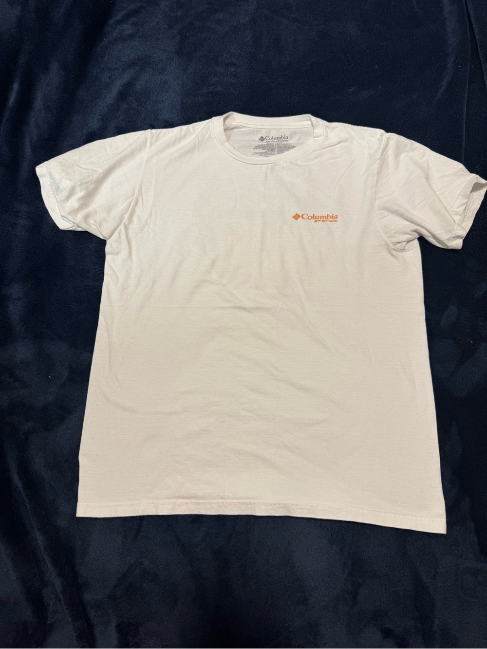 Columbia Men’s White Short-Sleeve Tee with Orange Logo